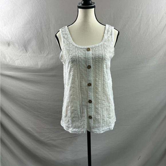 White Eyelet Embroidery Tank Top - Picture 8 of 8